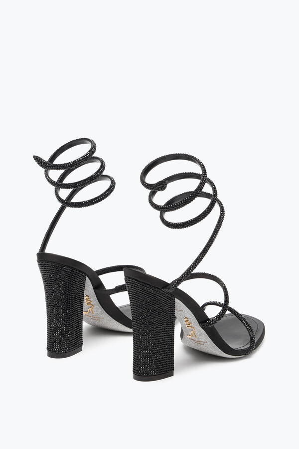 jeweled cleo totalt svart sandal med sjÄl hÄlen 105 rene caovilla