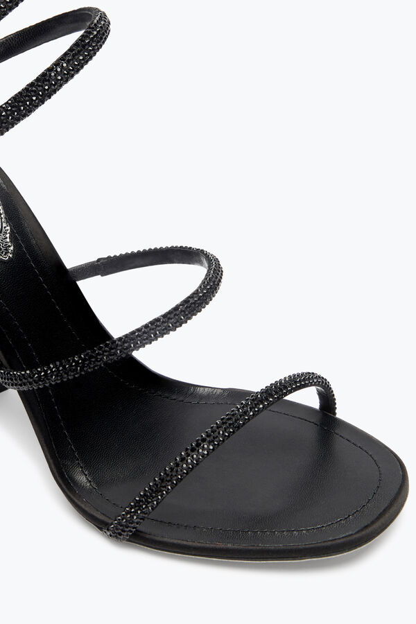jeweled cleo totalt svart sandal med sjÄl hÄlen 105 rene caovilla