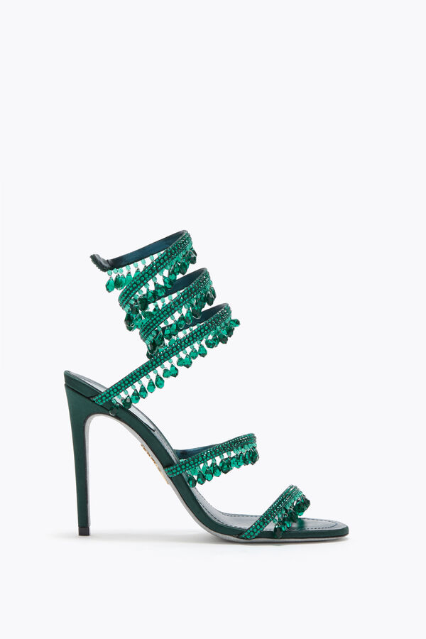 jeweled ljuskrona smaragdgrÖn sandal 105 rene caovilla