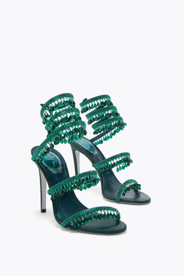 jeweled ljuskrona smaragdgrÖn sandal 105 rene caovilla