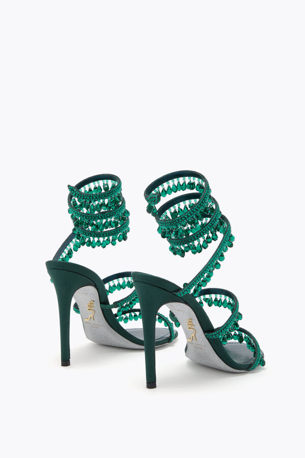 jeweled ljuskrona smaragdgrÖn sandal 105 rene caovilla