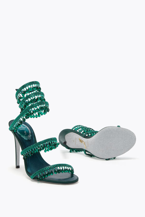 jeweled ljuskrona smaragdgrÖn sandal 105 rene caovilla