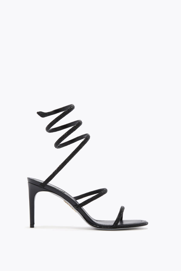 jeweled cleo svart sandal 80 rene caovilla