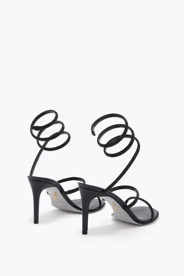 jeweled cleo svart sandal 80 rene caovilla