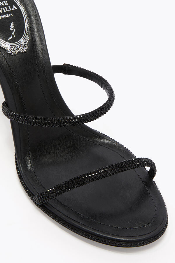 jeweled cleo svart sandal 80 rene caovilla