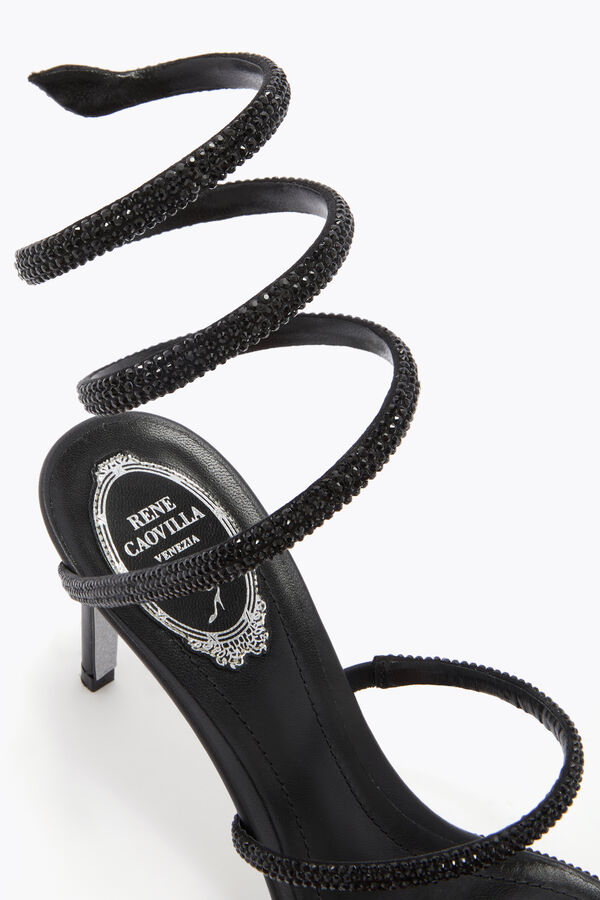 jeweled cleo svart sandal 80 rene caovilla