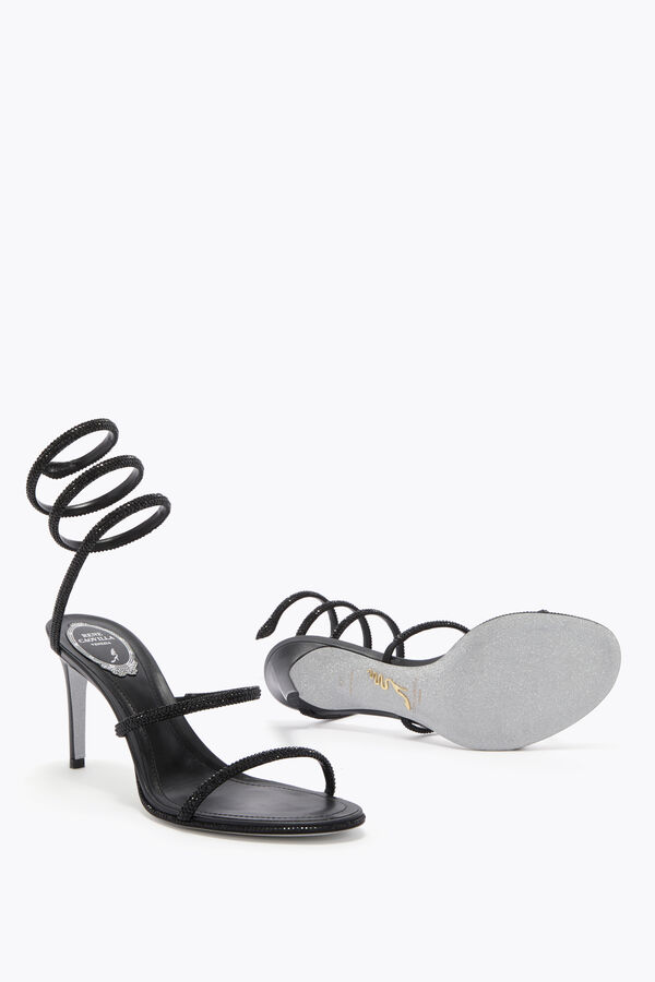 jeweled cleo svart sandal 80 rene caovilla