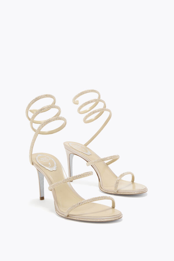 jeweled cleo champagne sandal 80 rene caovilla