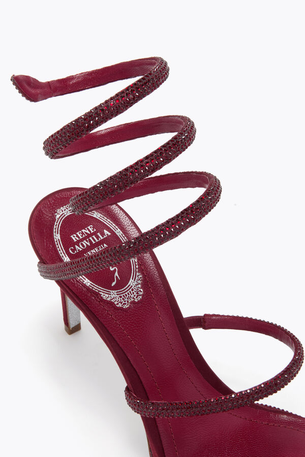 jeweled cleo bourgogne sandal 80 rene caovilla