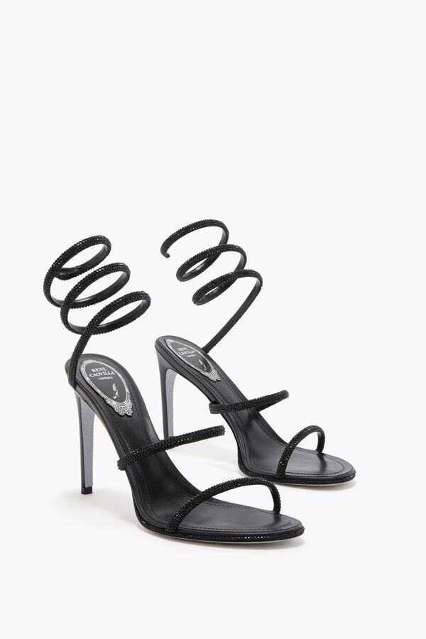 jeweled cleo svart sandal 105 rene caovilla