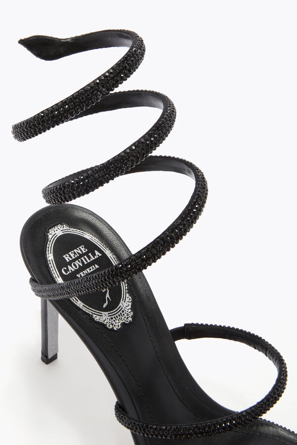 jeweled cleo svart sandal 105 rene caovilla