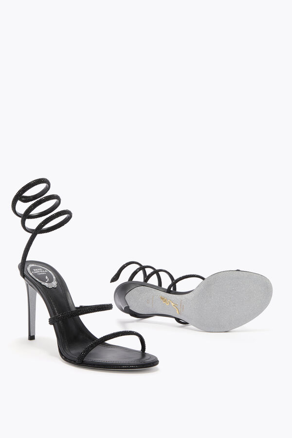 jeweled cleo svart sandal 105 rene caovilla