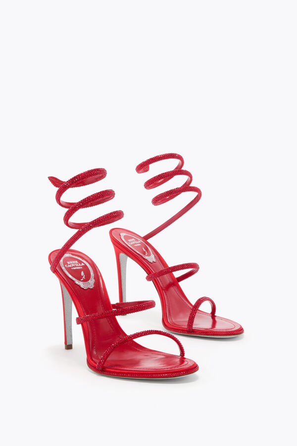 jeweled cleo rÖd sandal 105 rene caovilla