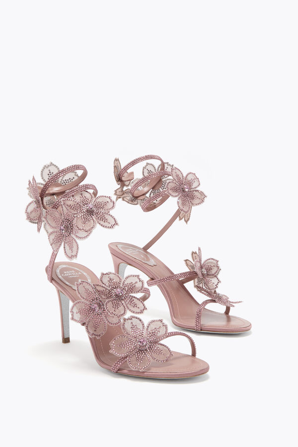 jeweled persika blomma blush pink sandal 80 rene caovilla