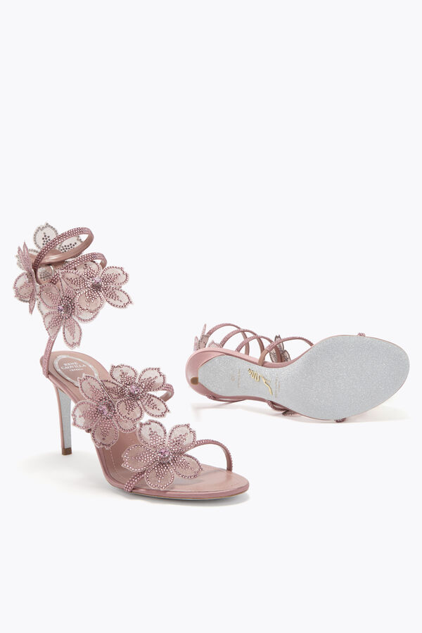 jeweled persika blomma blush pink sandal 80 rene caovilla