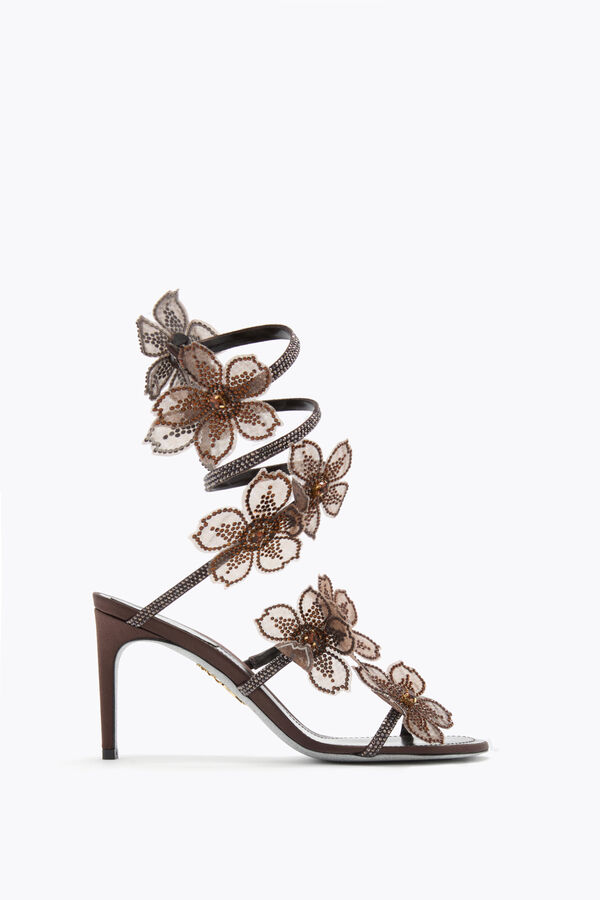 jeweled persika blomma choklad sandal 80 rene caovilla