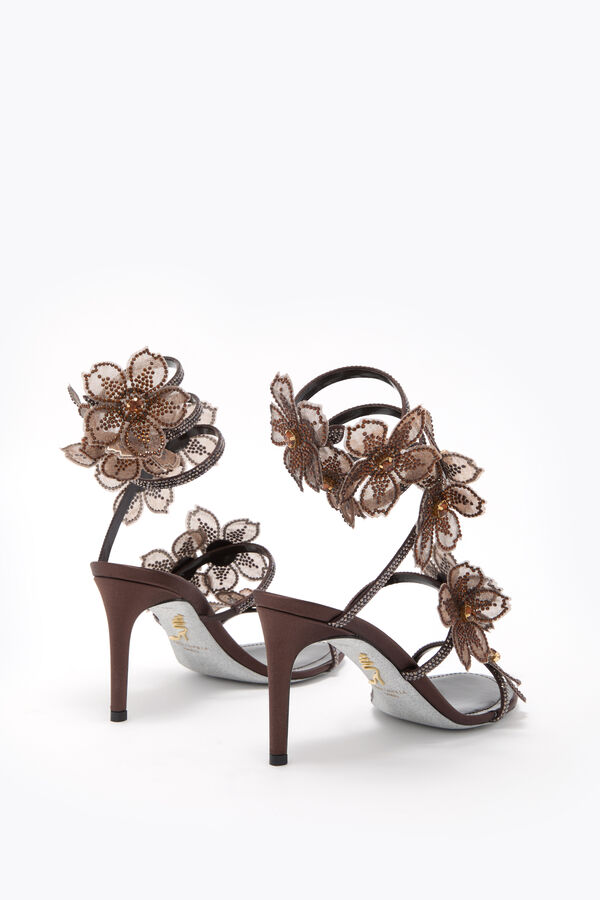 jeweled persika blomma choklad sandal 80 rene caovilla