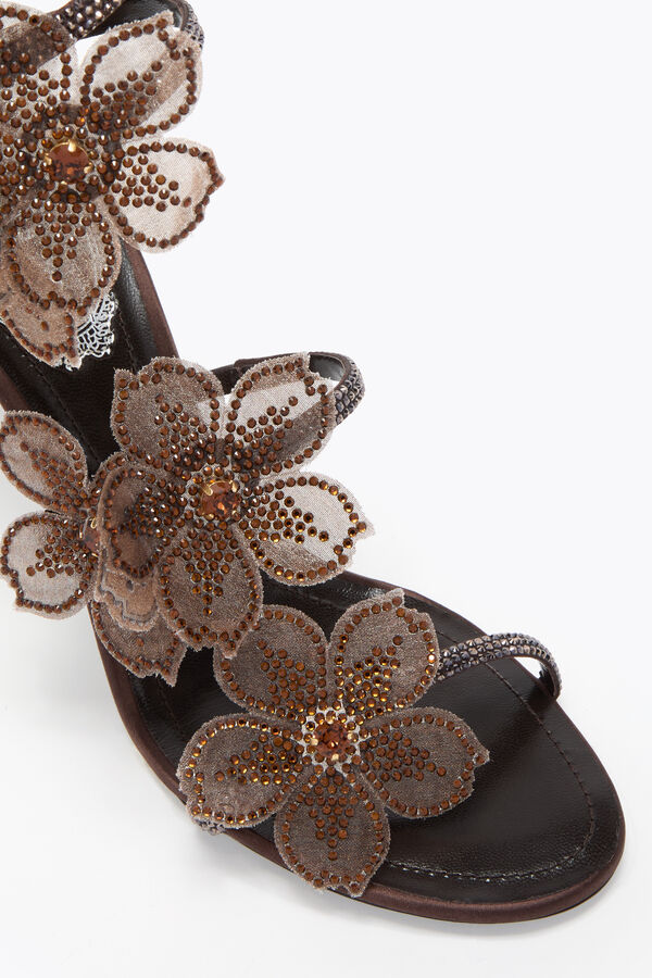 jeweled persika blomma choklad sandal 80 rene caovilla