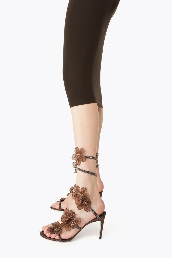 jeweled persika blomma choklad sandal 80 rene caovilla