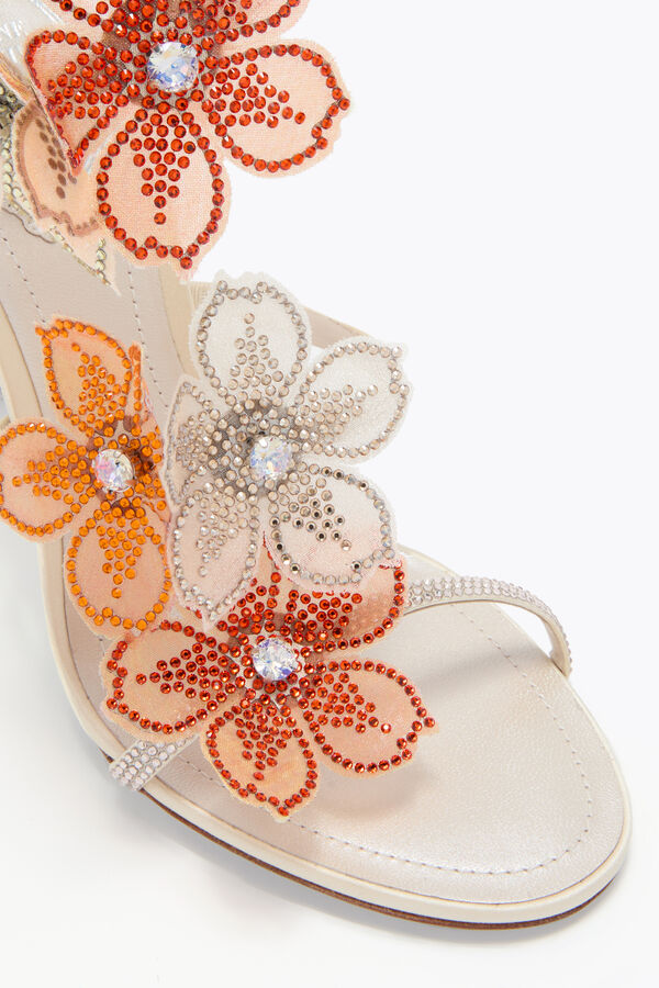 jeweled persika blomma elfenben och orange sandal 105 rene caovilla
