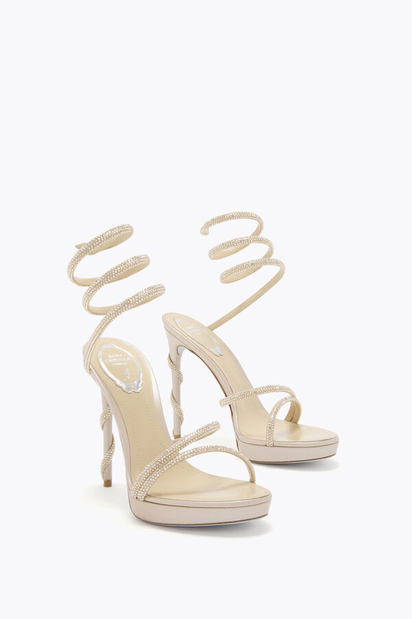 jeweled margot champagne plattformen sandalen 120 rene caovilla