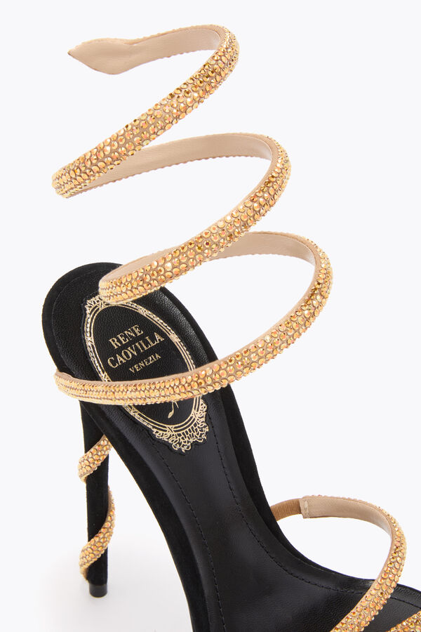 jeweled margot svart och guld plattformen sandalen 130 rene caovilla