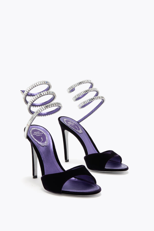 jeweled gnista sandal i lila sammet 105 rene caovilla