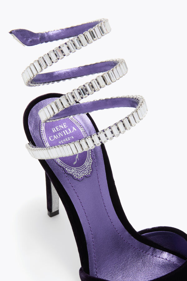 jeweled gnista sandal i lila sammet 105 rene caovilla