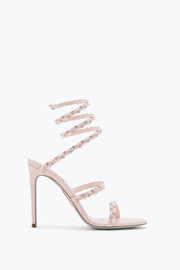 jeweled gyllene puder rosa sandal 80 rene caovilla