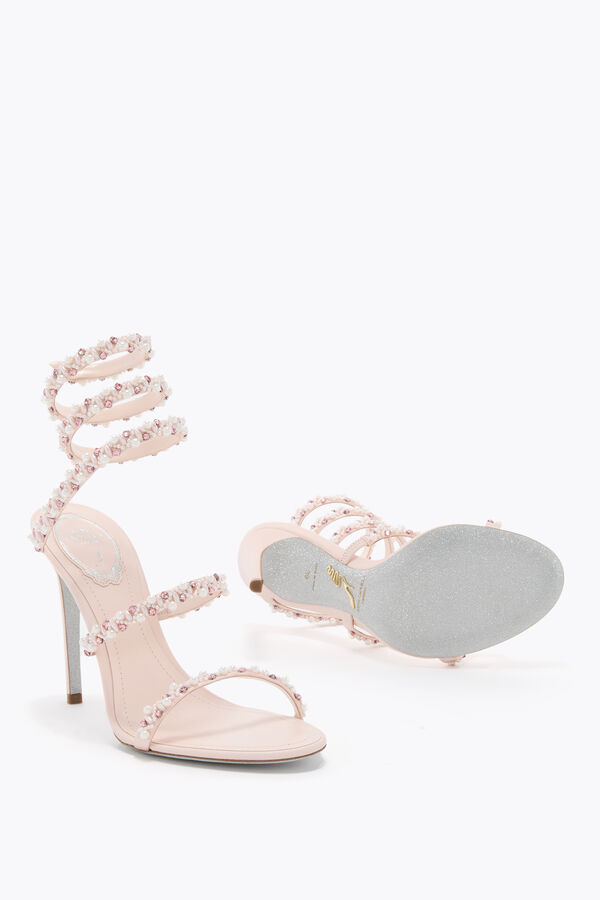 jeweled gyllene puder rosa sandal 80 rene caovilla
