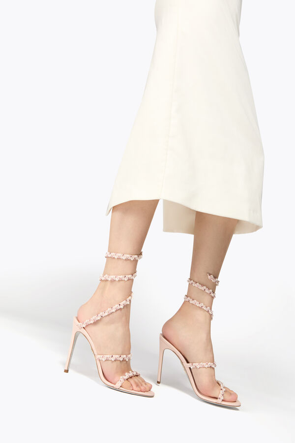 jeweled gyllene puder rosa sandal 80 rene caovilla