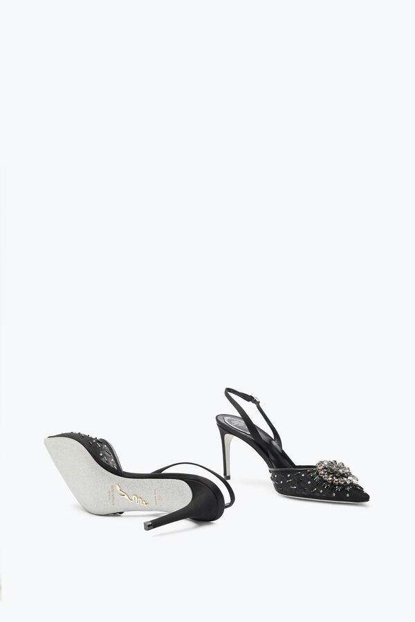 jeweled barbara svart slingback 80 rene caovilla