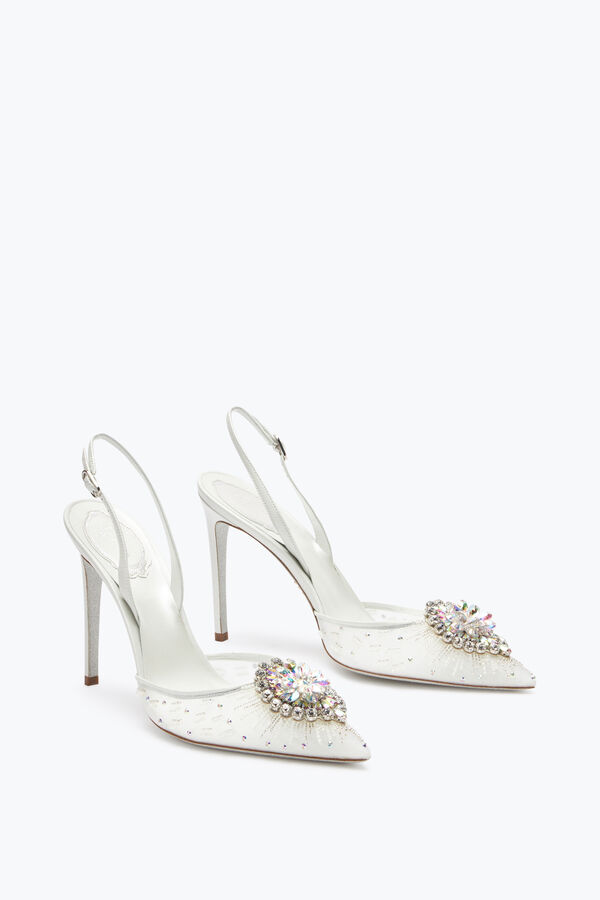 jeweled barbara white slingback 105 rene caovilla