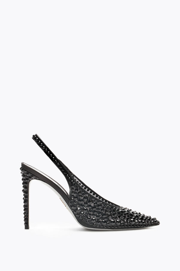 jeweled gilda svart slingback 105 rene caovilla