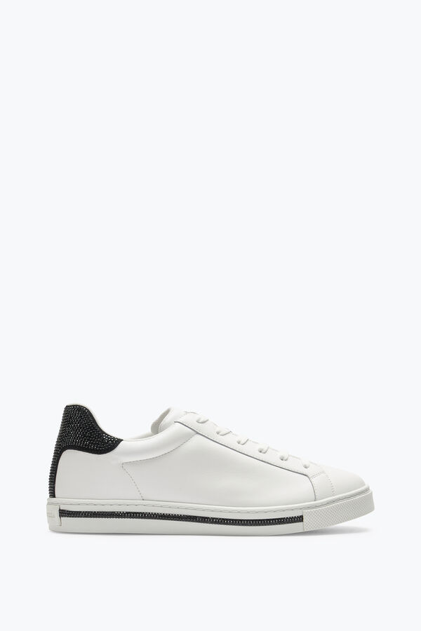 jeweled xtra vit-svart sneaker med kristaller 15 rene caovilla