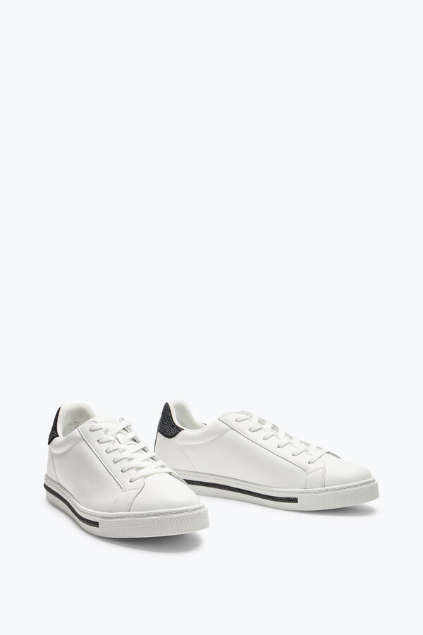 jeweled xtra vit-svart sneaker med kristaller 15 rene caovilla