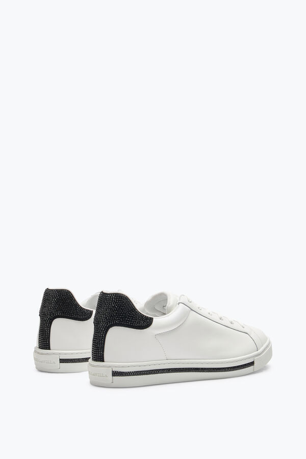 jeweled xtra vit-svart sneaker med kristaller 15 rene caovilla