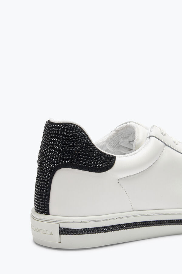 jeweled xtra vit-svart sneaker med kristaller 15 rene caovilla