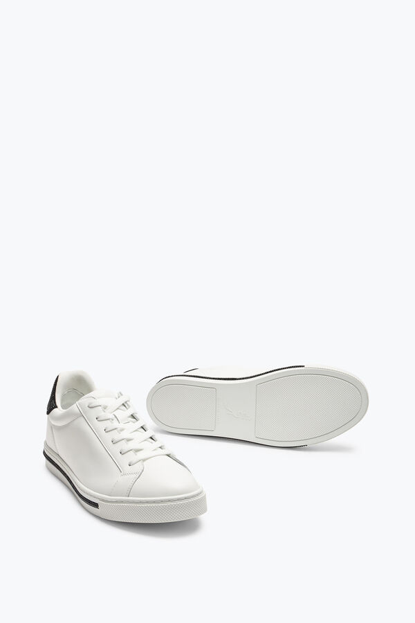 jeweled xtra vit-svart sneaker med kristaller 15 rene caovilla