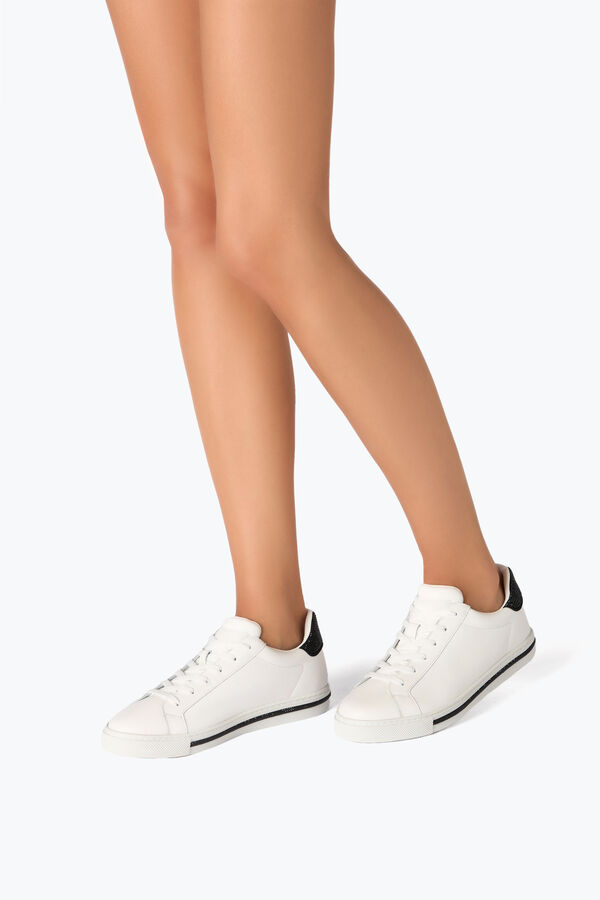 jeweled xtra vit-svart sneaker med kristaller 15 rene caovilla