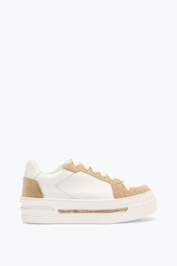 jeweled xtra vit-guld-sneaker med kristaller 50 rene caovilla