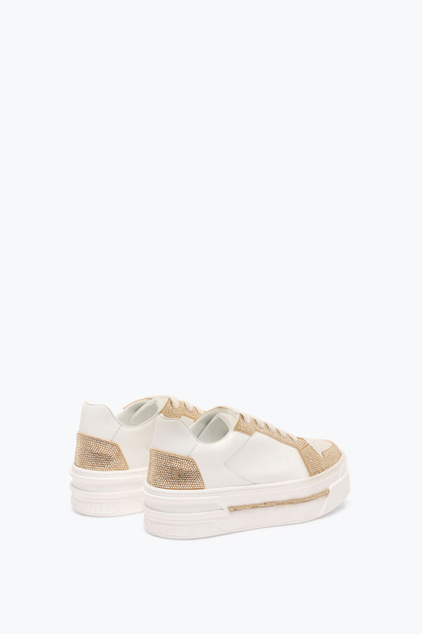 jeweled xtra vit-guld-sneaker med kristaller 50 rene caovilla