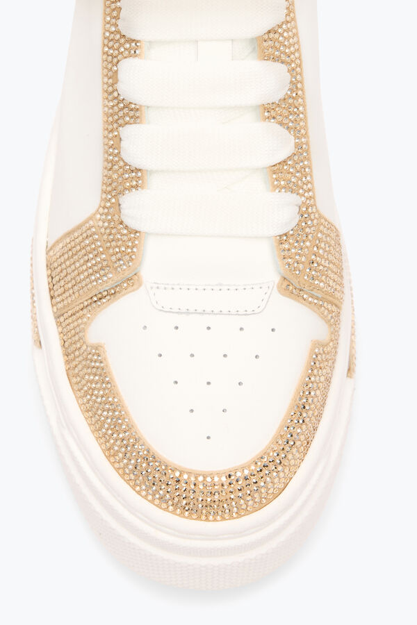 jeweled xtra vit-guld-sneaker med kristaller 50 rene caovilla