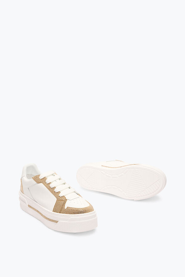 jeweled xtra vit-guld-sneaker med kristaller 50 rene caovilla