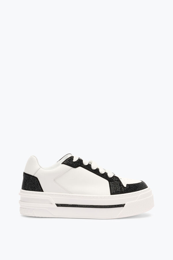 jeweled xtra vit-svart sneaker med kristaller 50 rene caovilla