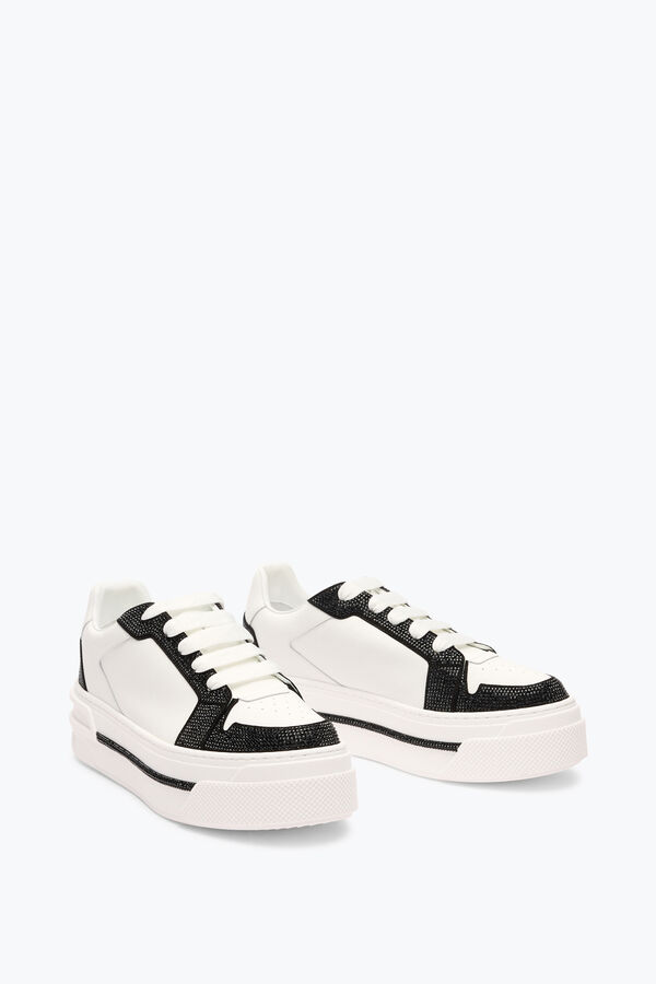 jeweled xtra vit-svart sneaker med kristaller 50 rene caovilla