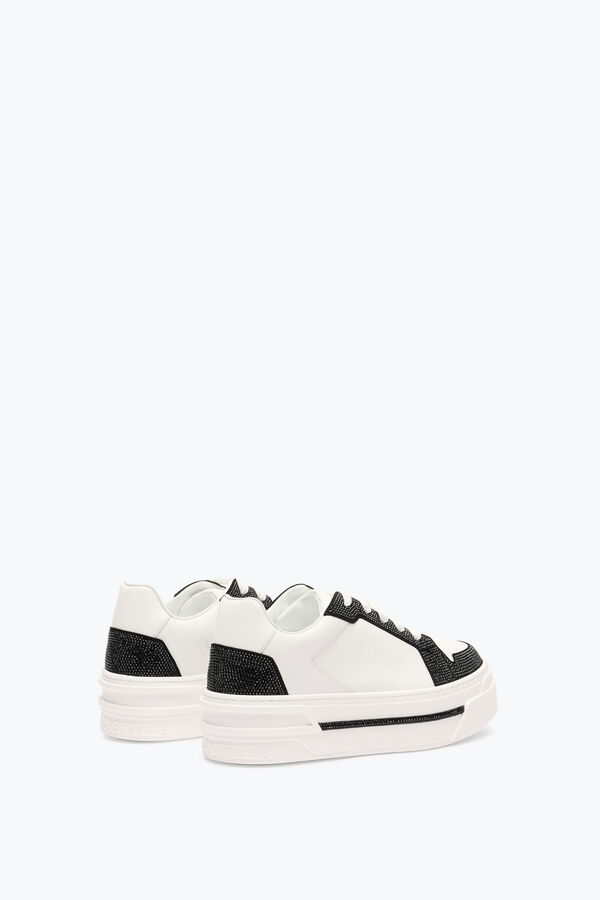 jeweled xtra vit-svart sneaker med kristaller 50 rene caovilla