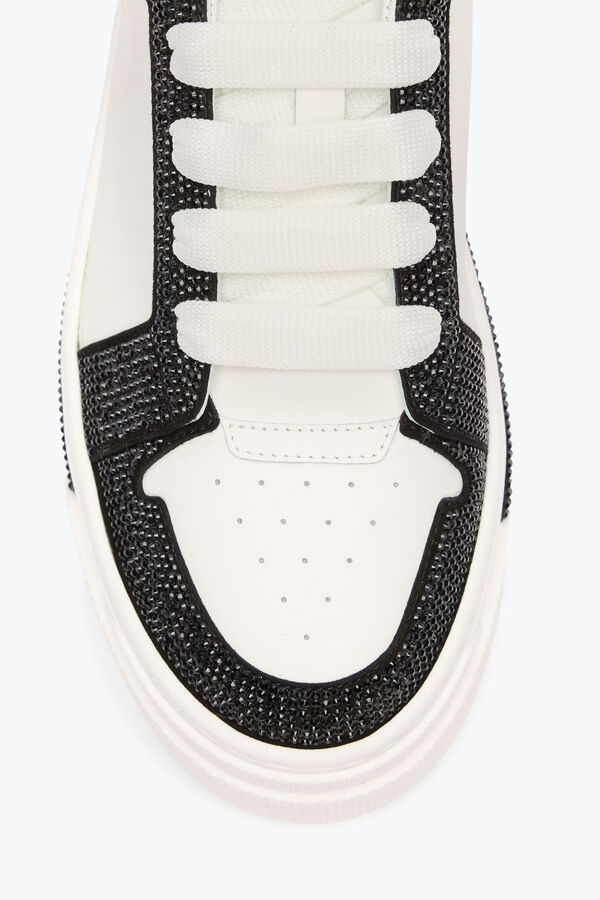 jeweled xtra vit-svart sneaker med kristaller 50 rene caovilla