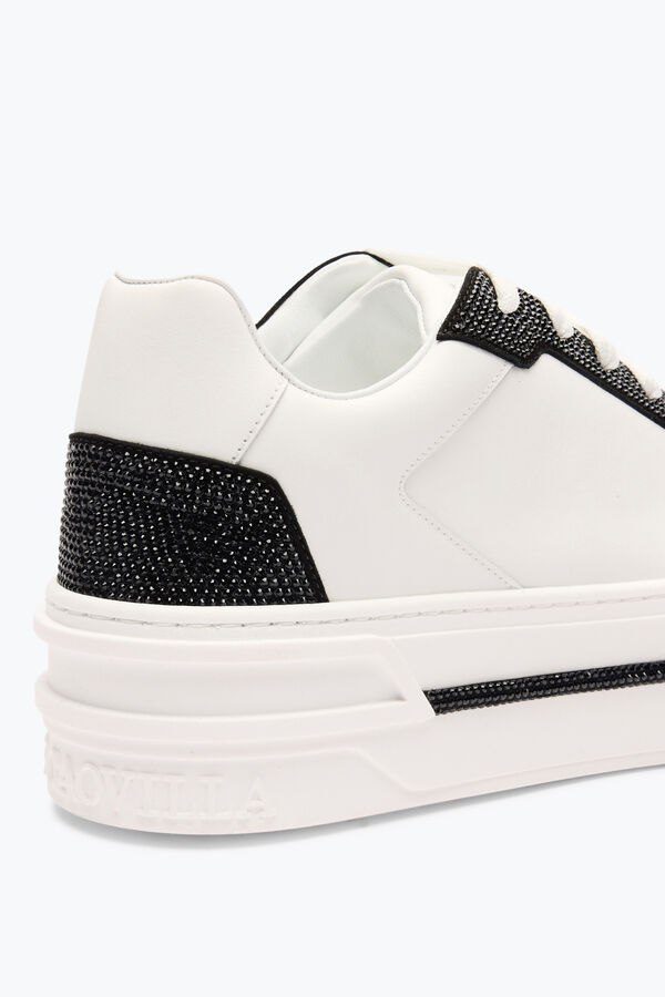 jeweled xtra vit-svart sneaker med kristaller 50 rene caovilla