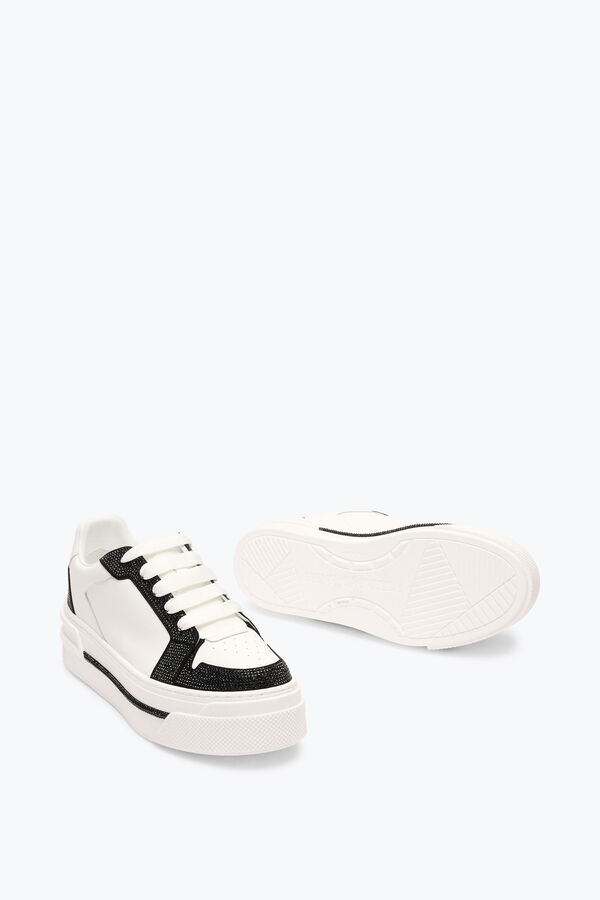 jeweled xtra vit-svart sneaker med kristaller 50 rene caovilla